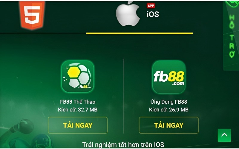 Tải FB88 trên iOS cho điện thoại Iphone/Ipad