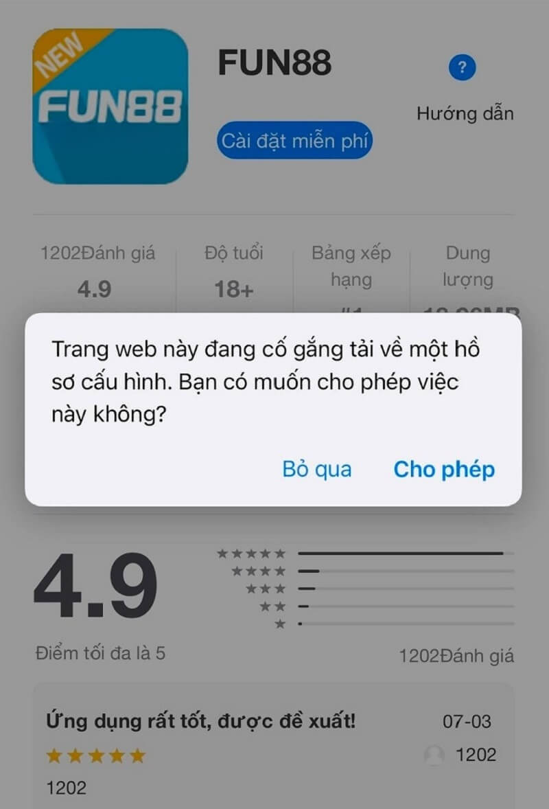 Tải Fun88 trên iOS cho điện thoại Iphone/Ipad đơn giản