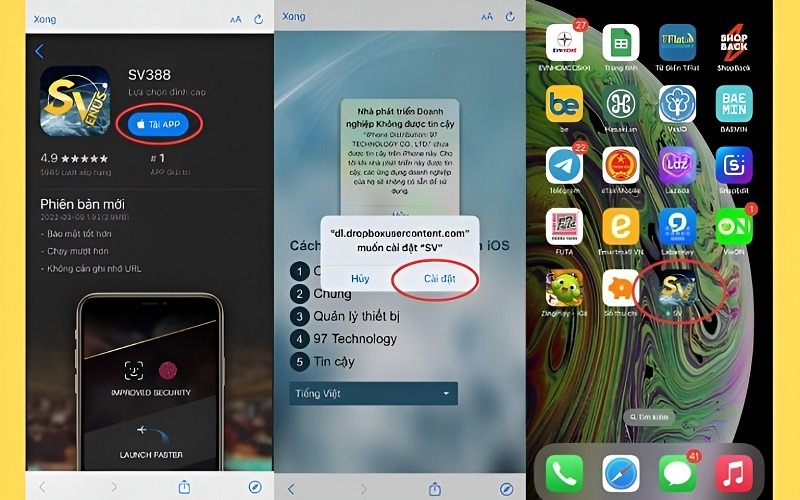 Tải SV388 trên iOS cho điện thoại Iphone/Ipad